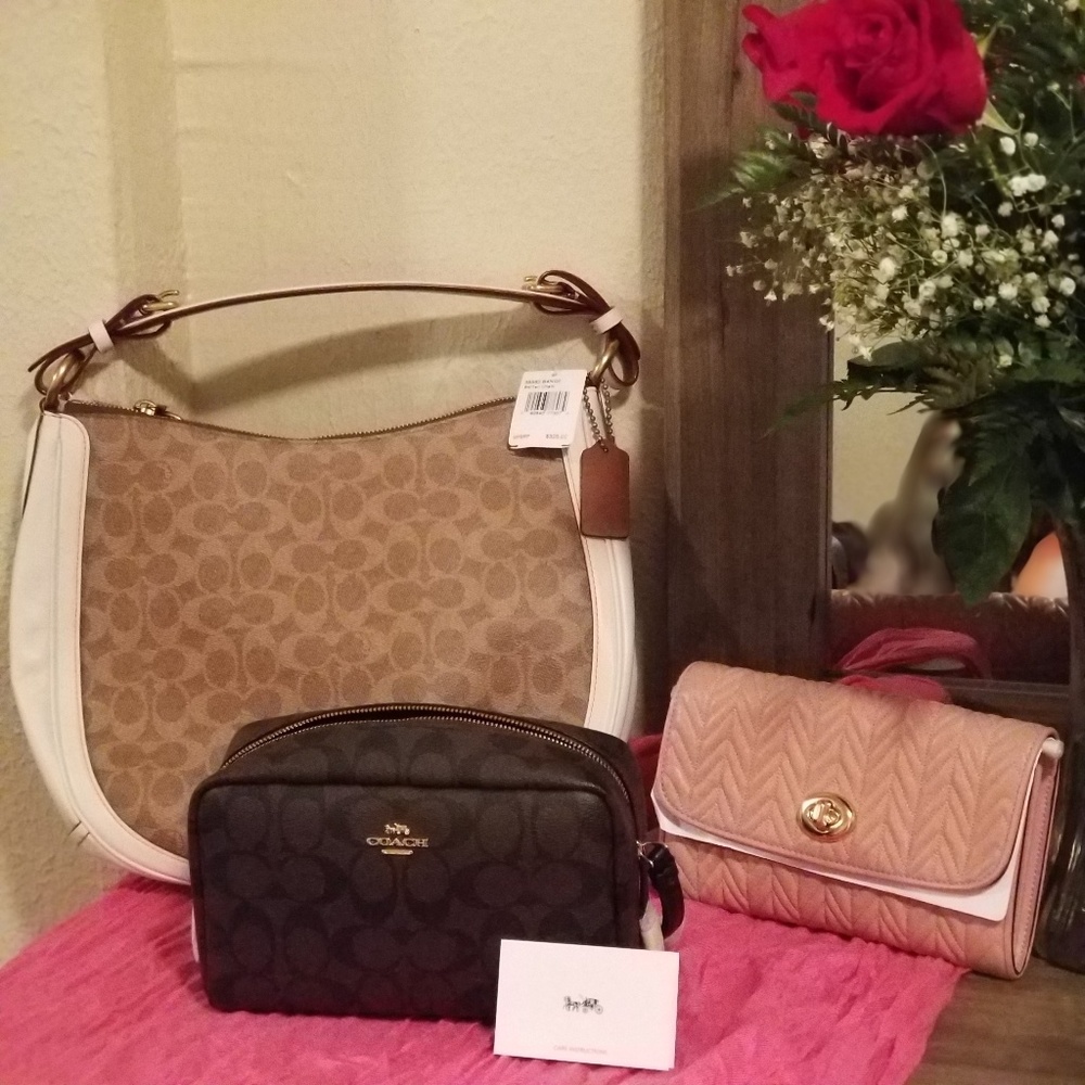 Coach Mid-sized Purse, Handbag and Wallet Bundle